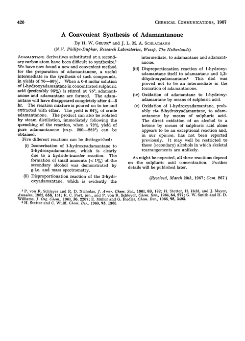 A convenient synthesis of adamantanone