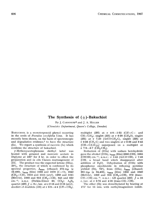 The synthesis of (±)-bakuchiol