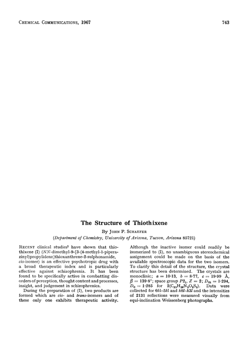 The structure of thiothixene