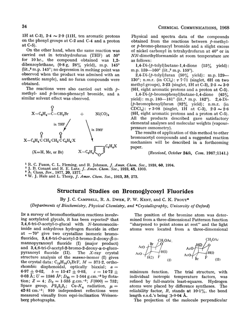 Structural studies on bromoglycosyl fluorides