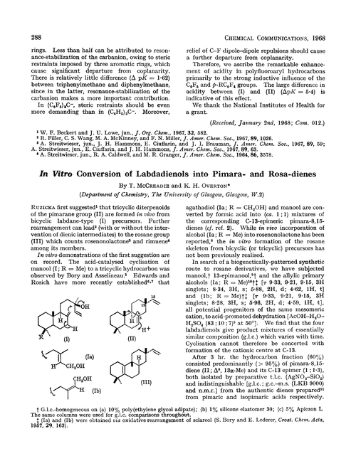 In vitro conversion of labdadienols into pimara- and rosa-dienes