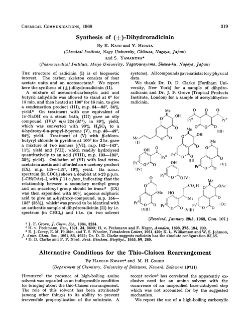 Synthesis of (±)-dihydroradicinin