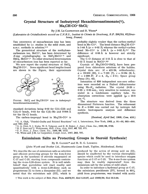 Crystal structure of isobutyroyl hexachloroantimonate(V), Me2CH·CO+SbCl6–