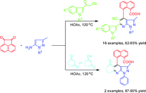 Graphical abstract: Multicomponent approaches to 8-carboxylnaphthyl-functionalized pyrazolo[3,4-b]pyridine derivatives