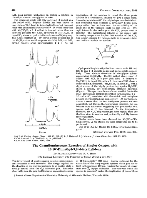 The chemiluminescent reaction of singlet oxygen with 10,10′-dimethyl-9,9′-biacridylidene