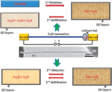 Graphical abstract: Revealing the conversion mechanism of CuO nanowires during lithiation–delithiation by in situ transmission electron microscopy