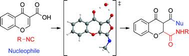 Graphical abstract: Conjugate addition of isocyanides to chromone 3-carboxylic acid: an efficient one-pot synthesis of chroman-4-one 2-carboxamides