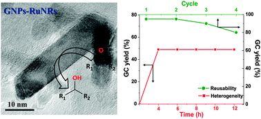 Graphical abstract: Facile and homogeneous decoration of RuO2 nanorods on graphene nanoplatelets for transfer hydrogenation of carbonyl compounds