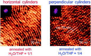 Graphical abstract: Control of 10 nm scale cylinder orientation in self-organized sugar-based block copolymer thin films