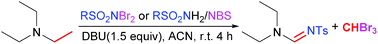 Graphical abstract: Bromoform reaction of tertiary amines with N,N-dibromosulfonamides or NBS/sulfonamides