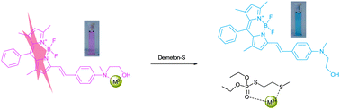 Graphical abstract: Chromo-fluorogenic BODIPY-complexes for selective detection of V-type nerve agent surrogates