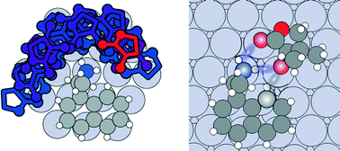 Graphical abstract: Single-chiral-catalytic-surface-sites: STM and DFT study of stereodirecting complexes formed between (R)-1-(1-naphthyl)ethylamine and ketopantolactone on Pt(111)