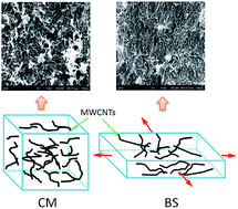 Graphical abstract: Processability, structural evolution and properties of melt processed biaxially stretched HDPE/MWCNT nanocomposites