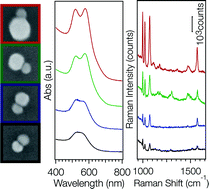 Graphical abstract: Asymmetric gold nanodimer arrays: electrostatic self-assembly and SERS activity