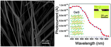 Graphical abstract: Synthesis of single-crystalline GeS nanoribbons for high sensitivity visible-light photodetectors