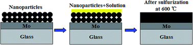 Graphical abstract: A 4.92% efficiency Cu2ZnSnS4 solar cell from nanoparticle ink and molecular solution