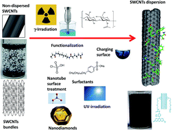 Graphical abstract: The dispersion, solubilization and stabilization in “solution” of single-walled carbon nanotubes