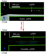 Graphical abstract: Formation and flow behavior of micellar membranes in a T-shaped microchannel