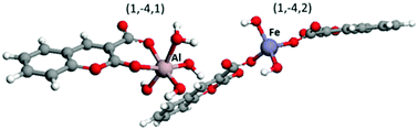 Graphical abstract: Structural characterization of aluminium(iii) and iron(iii) complexes of coumarinic acid in aqueous solutions from combined experimental and theoretical investigations