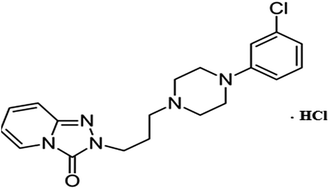 Graphical abstract: Disposable gold nanoparticle functionalized and bare screen-printed electrodes for potentiometric determination of trazodone hydrochloride in pure form and pharmaceutical preparations