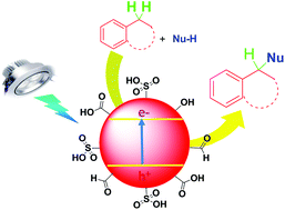 Graphical abstract: Visible-light induced enhancement in the multi-catalytic activity of sulfated carbon dots for aerobic carbon–carbon bond formation