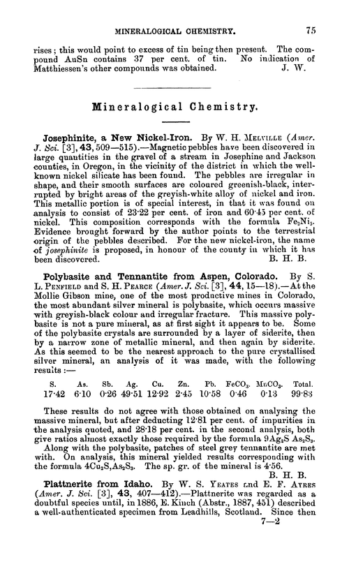 Mineralogical chemistry