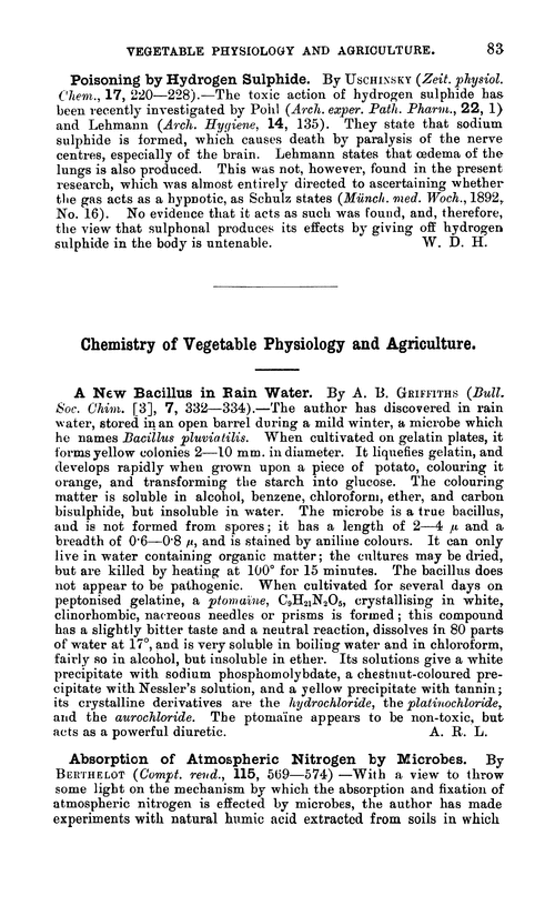 Chemistry of vegetable physiology and agriculture