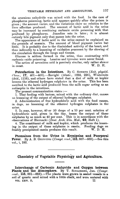 Chemistry of vegetable physiology and agriculture