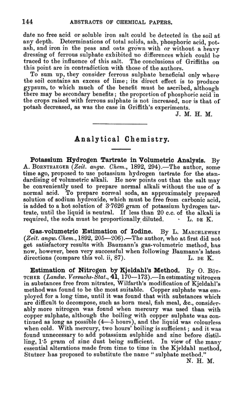 Analytical chemistry