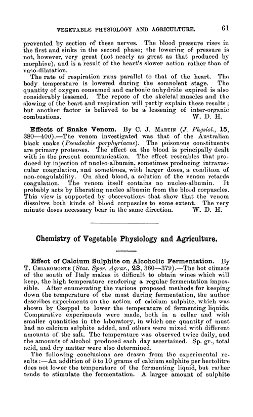 Chemistry of vegetable physiology and agriculture