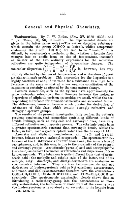 General and physical chemistry