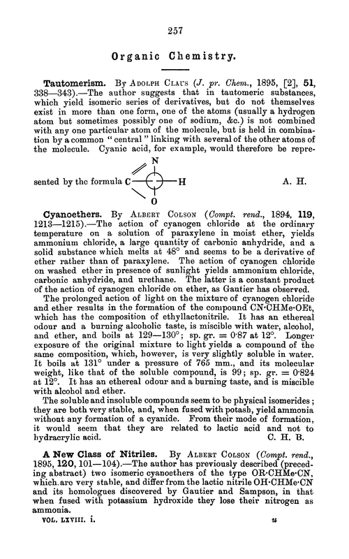 Organic chemistry