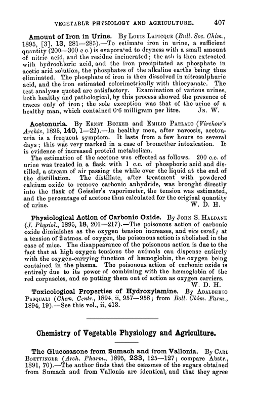 Chemistry of vegetable physiology and agriculture