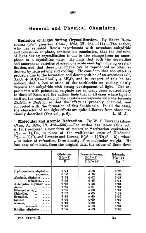 General and physical chemistry