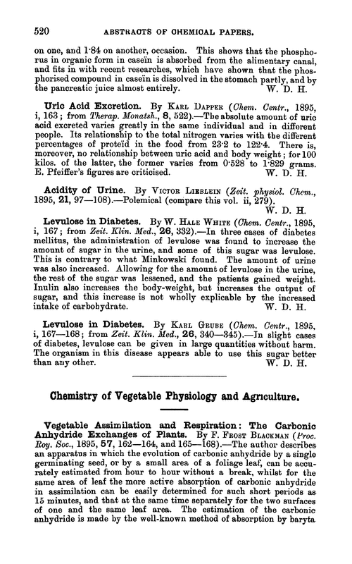 Chemistry of vegetable physiology and agriculture