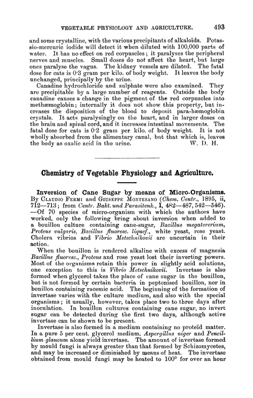 Chemistry of vegetable physiology and agriculture