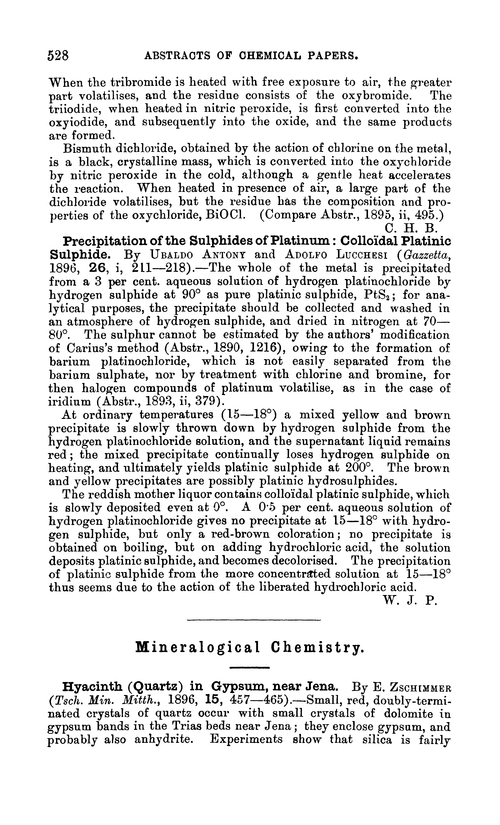 Mineralogical chemistry