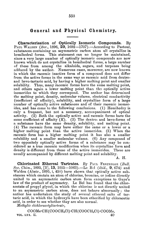 General and physical chemistry