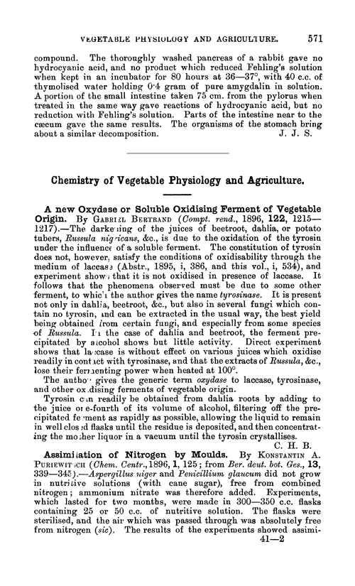 Chemistry of vegetable physiology and agriculture