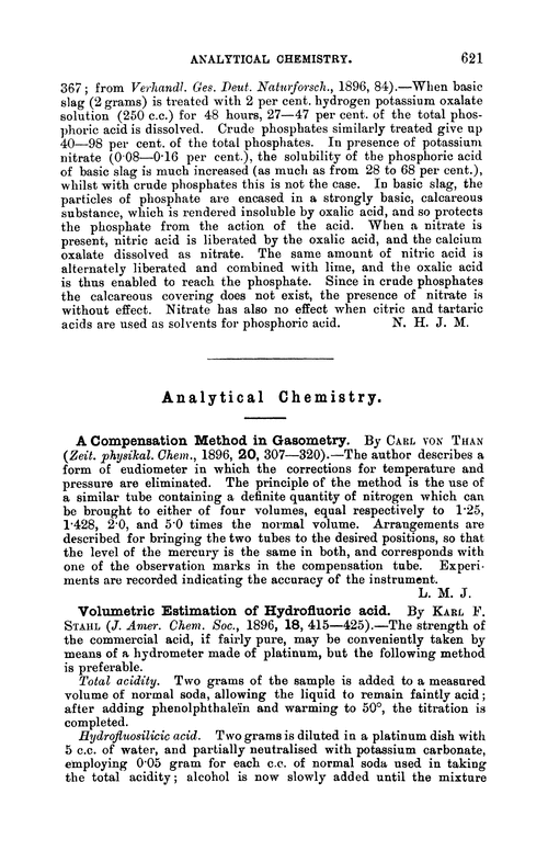 Analytical chemistry