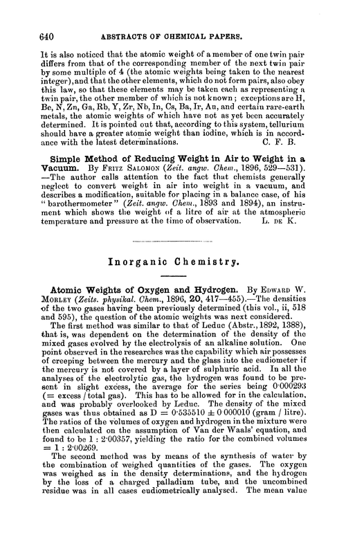 Inorganic chemistry