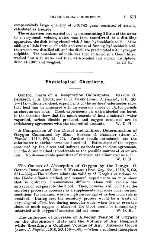 Physiological chemistry