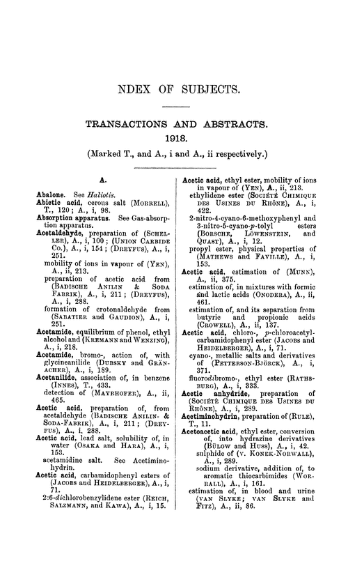 Index of subjects