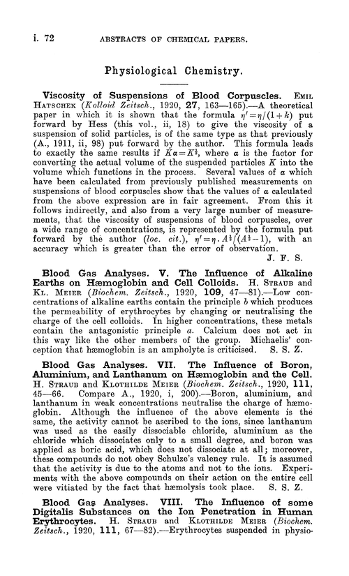 Physiological chemistry