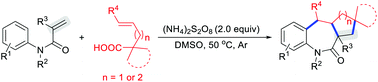 Graphical abstract: Metal-free decarboxylative annulation of N-arylacrylamides with vinyl acids to synthesize benzo[b]azepin-2-ones