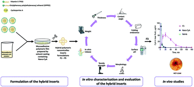 Graphical abstract: A hybrid ocular delivery system of cyclosporine-A comprising nanomicelle-laden polymeric inserts with improved efficacy and tolerability