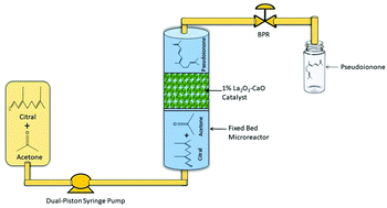 Pseudoionone synthesis from citral and acetone in a fixed bed catalytic ...