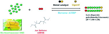 Graphical abstract: Reverse atom transfer radical polymerization of dimethyl itaconate initiated by a new azo initiator: AIBME