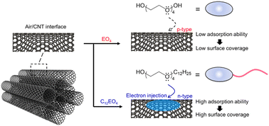 Graphical abstract: n-Type thermoelectric behavior in oxyethylene surfactant/carbon nanotubes