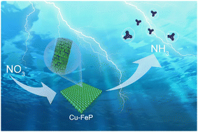 Graphical abstract: Cu doping in FeP enabling efficient electrochemical nitrate reduction to ammonia in neutral media